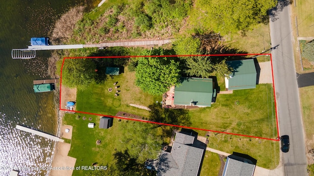 6391 Lakeshore Dr, Lakeview, MI 48850 - aerial view of property and surrounding area featuring property parcel outlined