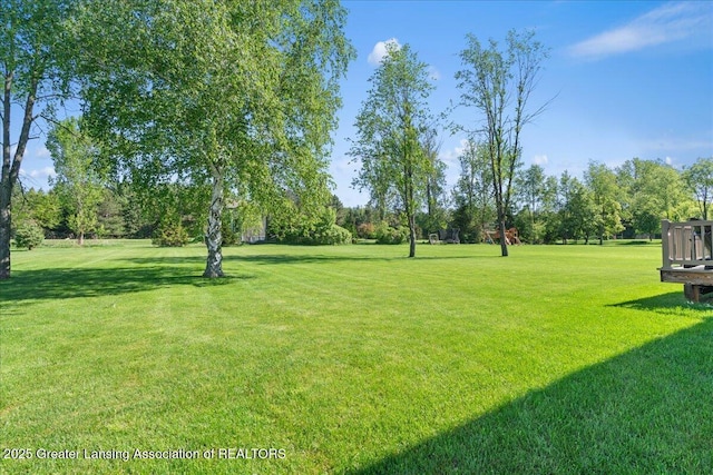 4150 Stillbrook Ln, Dewitt, MI 48820 - view of green lawn with view of wooded area