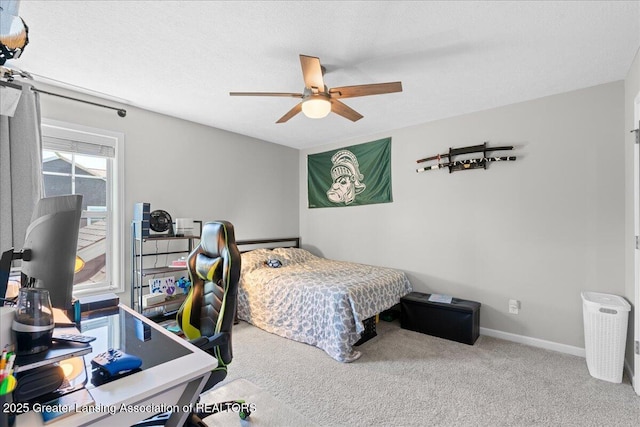 4150 Stillbrook Ln, Dewitt, MI 48820 - bedroom with carpet floors, a ceiling fan, and baseboards