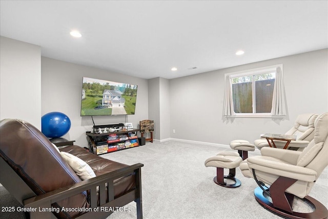 4150 Stillbrook Ln, Dewitt, MI 48820 - carpeted living room featuring recessed lighting and baseboards