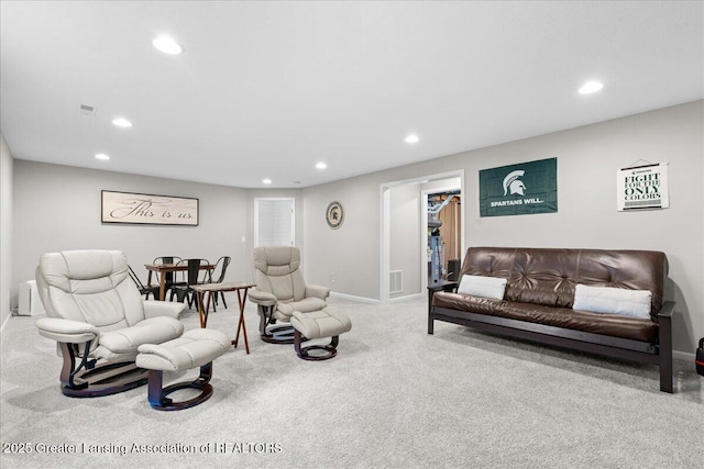 4150 Stillbrook Ln, Dewitt, MI 48820 - living area featuring recessed lighting, carpet floors, and baseboards