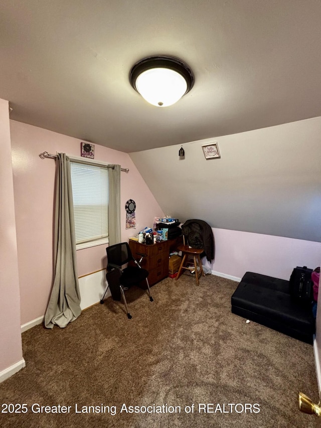 1916 W Jolly Rd, Lansing, MI 48910 - carpeted office featuring lofted ceiling and baseboards