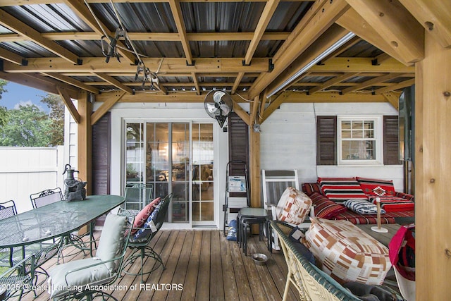 3733 Colchester Rd, Lansing, MI 48906 - wooden terrace with outdoor dining area