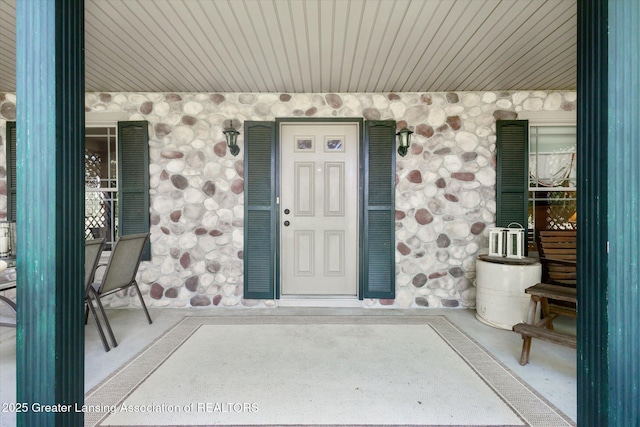 1435 Epley Rd, Williamston, MI 48895 - view of exterior entry with stone siding