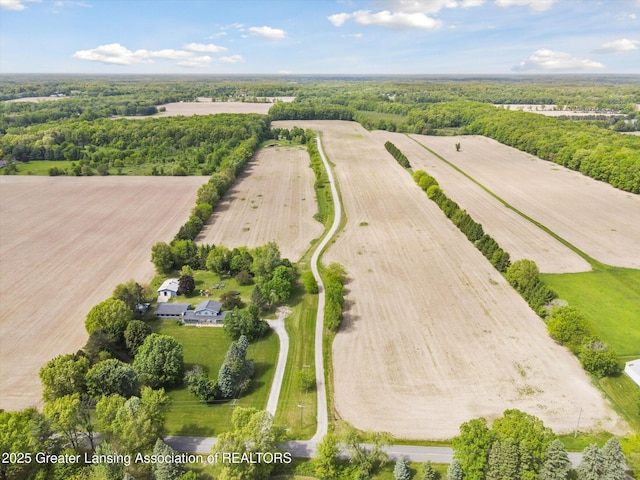 1435 Epley Rd, Williamston, MI 48895 - aerial view of sparsely populated area featuring a heavily wooded area