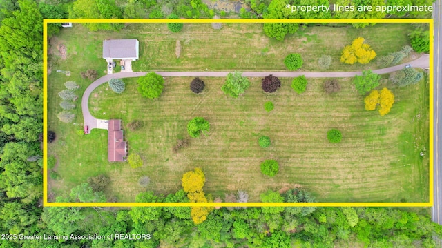 847 N Waverly Rd, Dimondale, MI 48821 - aerial view of property's location featuring property parcel outlined