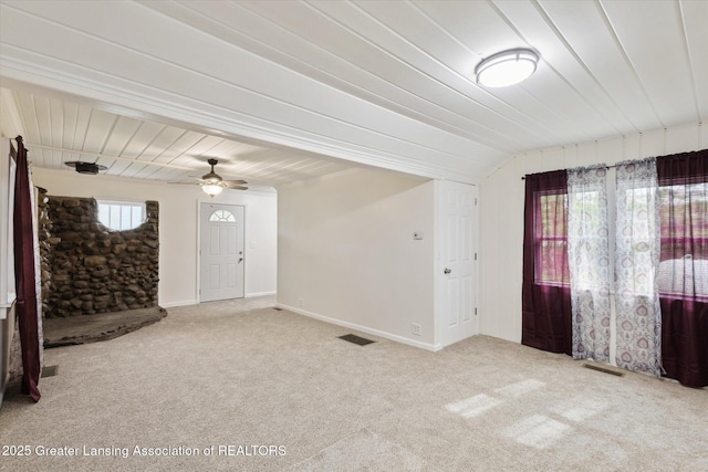 1900 Kaplan St, Lansing, MI 48917 - entrance foyer featuring carpet, baseboards, and ceiling fan