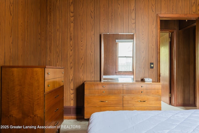 3129 Birch Row Dr, East Lansing, MI 48823 - bedroom featuring wooden walls