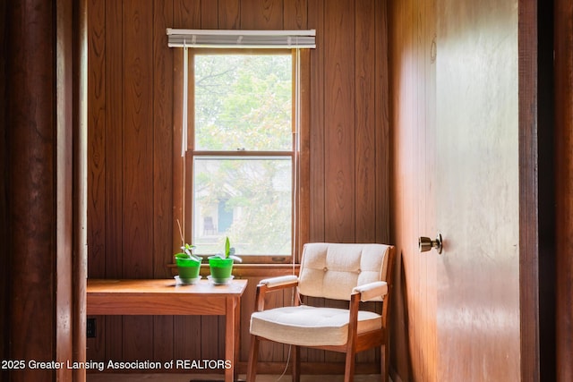 3129 Birch Row Dr, East Lansing, MI 48823 - sitting room featuring wooden walls