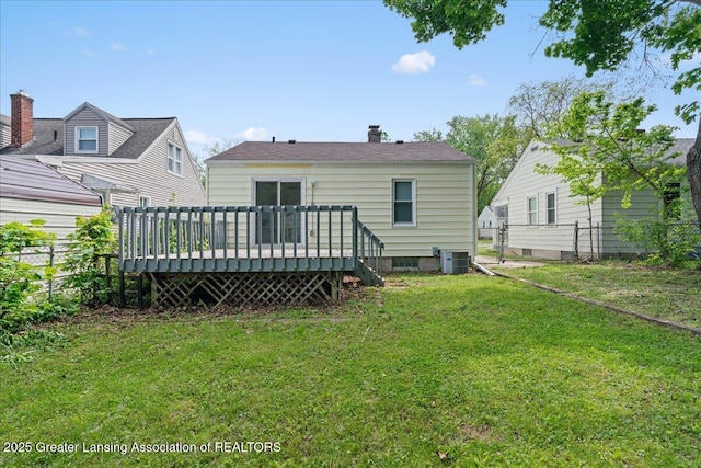 1200 W Rundle Ave, Lansing, MI 48910 - rear view of property with a deck and central air condition unit