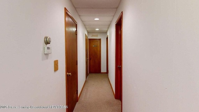 411 W Ionia St, Lansing, MI 48933 - hall with recessed lighting, light carpet, and baseboards