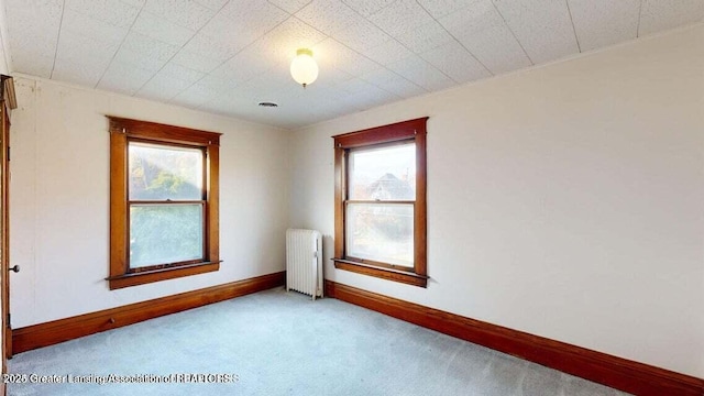 411 W Ionia St, Lansing, MI 48933 - empty room featuring radiator, healthy amount of natural light, carpet, and baseboards