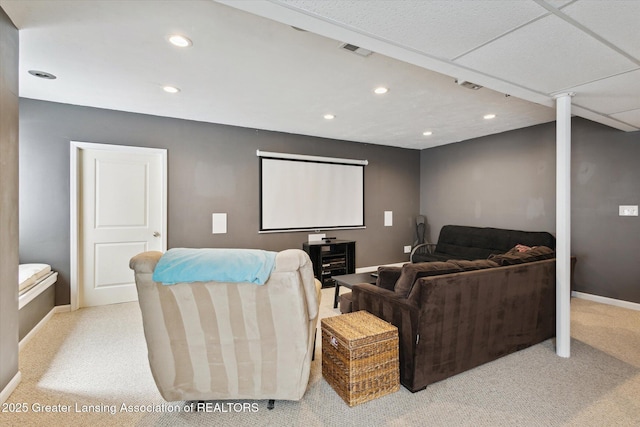 3893 E Plover Pl, East Lansing, MI 48823 - carpeted cinema room with recessed lighting and baseboards