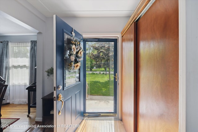6187 Towar Ave, East Lansing, MI 48823 - doorway with wood finished floors