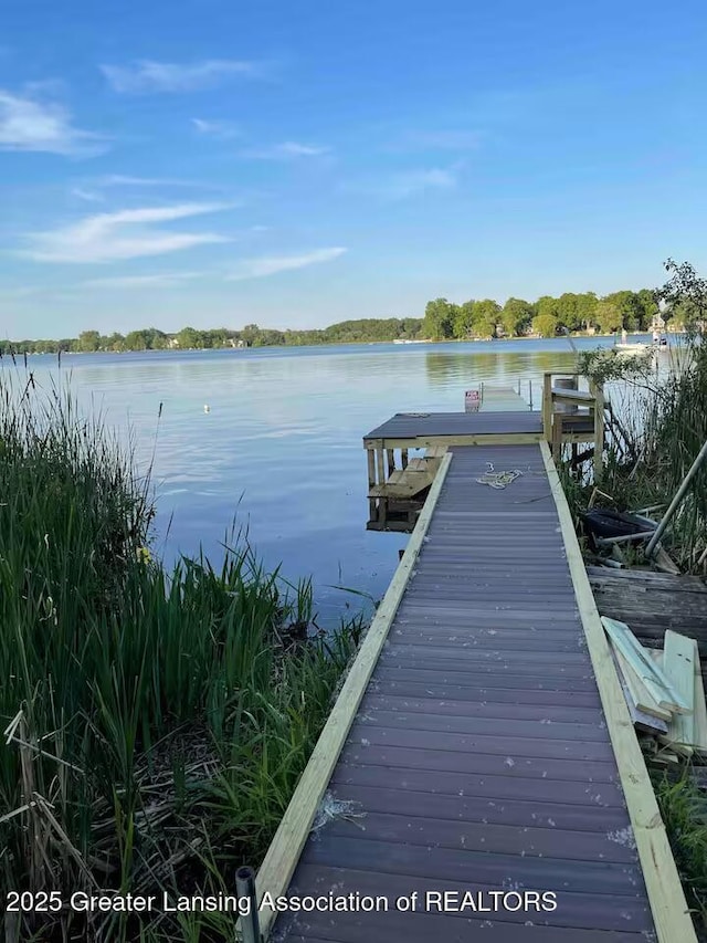 5880 Shaw St, Haslett, MI 48840 - dock area featuring a water view