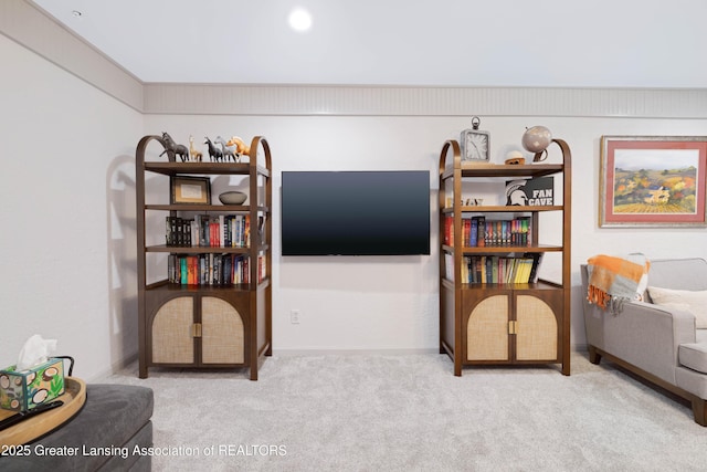 1232 Chemung Forest Dr, Howell, MI 48843 - living area featuring carpet and baseboards