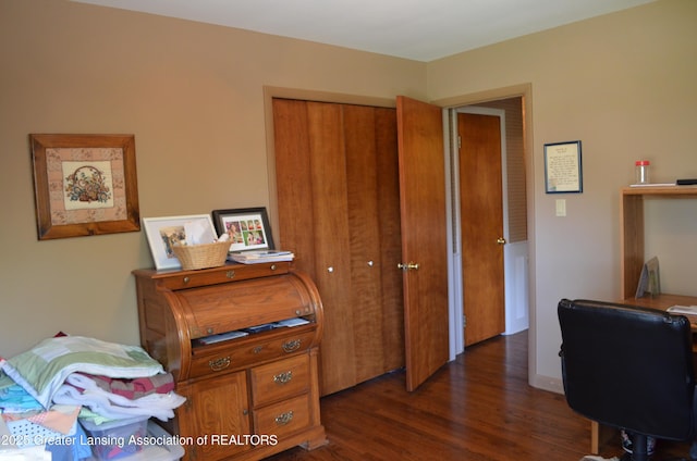 1161 Rebecca Rd, East Lansing, MI 48823 - office area with dark wood finished floors