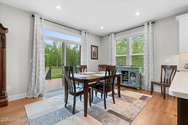 6619 Windford Ln, Grand Ledge, MI 48837 - dining area with light wood finished floors, recessed lighting, and baseboards