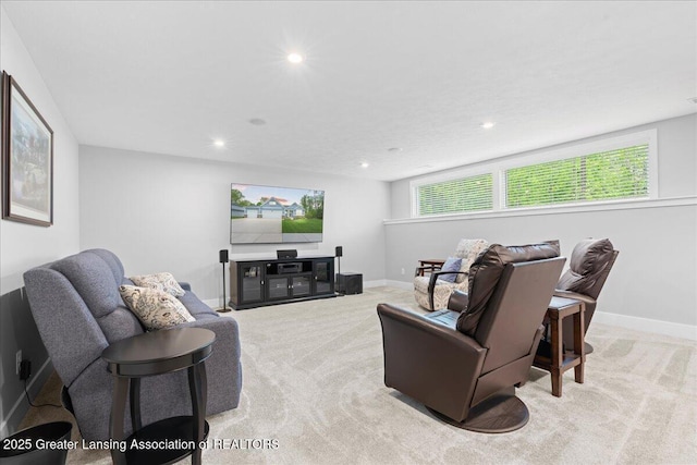 6619 Windford Ln, Grand Ledge, MI 48837 - living area with carpet floors, recessed lighting, and baseboards