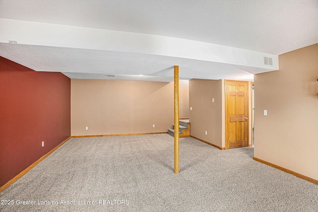 3037 Hawley Rd, Leslie, MI 49251 - finished basement with carpet flooring and baseboards