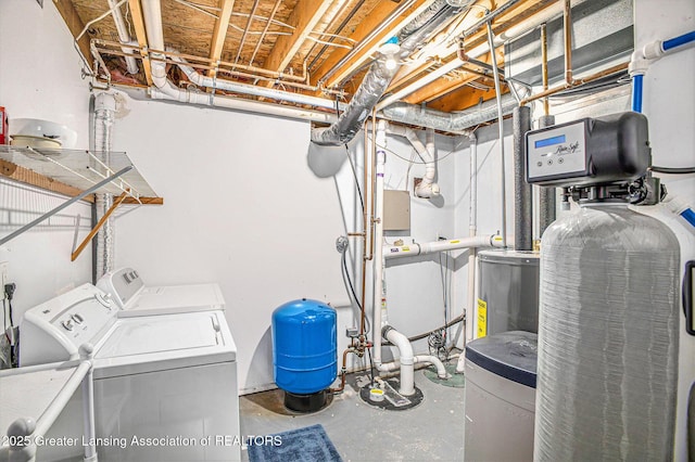 3037 Hawley Rd, Leslie, MI 49251 - laundry area featuring washer and dryer
