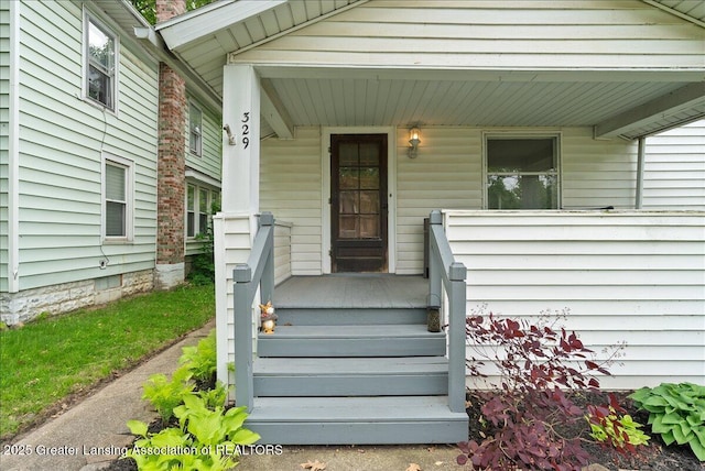 329 Smith Ave, Lansing, MI 48910 - property entrance with a porch