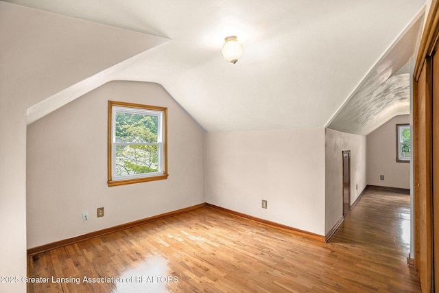 710 Gainsborough Dr, East Lansing, MI 48823 - bonus room featuring healthy amount of natural light, lofted ceiling, wood finished floors, and baseboards