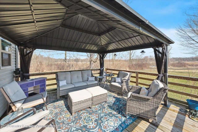 18975 Doyle Ct, Gregory, MI 48137 - deck with outdoor lounge area and a gazebo