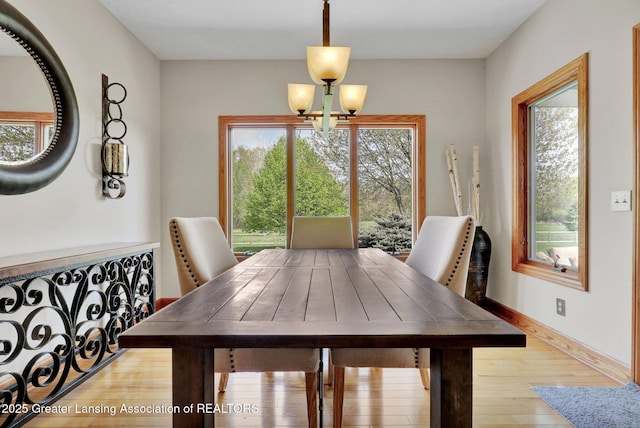 4740 Round Lake Rd, Laingsburg, MI 48848 - dining space featuring hardwood / wood-style floors and baseboards