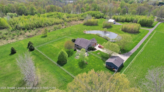 4740 Round Lake Rd, Laingsburg, MI 48848 - aerial view of property and surrounding area featuring a large body of water