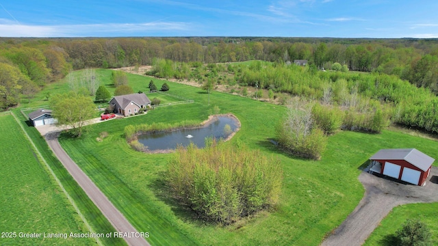 4740 Round Lake Rd, Laingsburg, MI 48848 - view from above of property featuring a nearby body of water