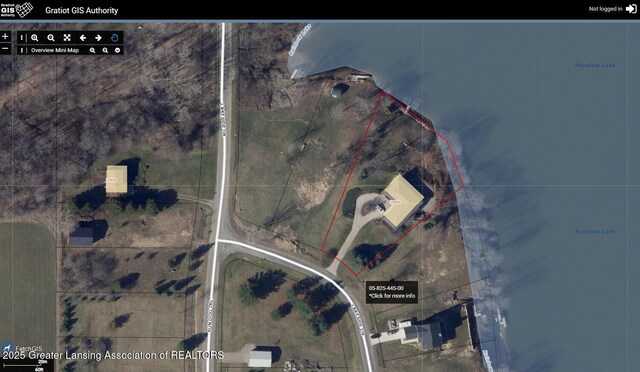 10949 Lakeside Dr, Perrinton, MI 48871 - map of property location featuring property boundaries highlighted