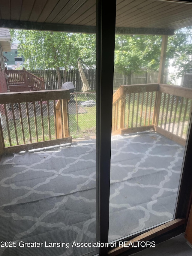 1846 Davis Ave, Lansing, MI 48910 - wooden deck with a fenced backyard