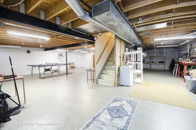 37936 Watkins Dr Unit 32, Sterling Heights, MI 48312 - unfinished basement with stairs