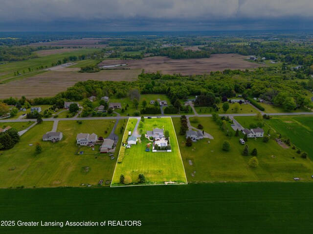 1600 Tuttle Rd, Mason, MI 48854 - overview of rural landscape featuring property boundaries highlighted
