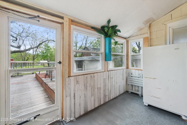 6275 E Clark Rd, Bath, MI 48808 - unfurnished sunroom with lofted ceiling