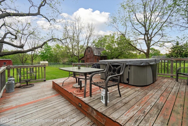 6275 E Clark Rd, Bath, MI 48808 - deck featuring outdoor dining space