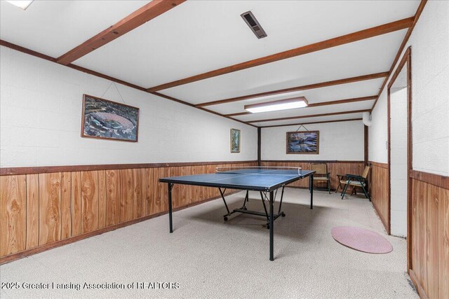 14921 Karl Dr, Lansing, MI 48906 - playroom featuring wainscoting and wooden walls