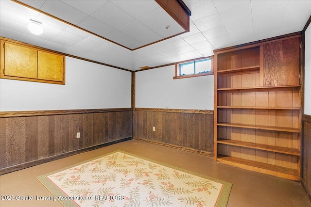 14921 Karl Dr, Lansing, MI 48906 - below grade area with a wainscoted wall and wooden walls