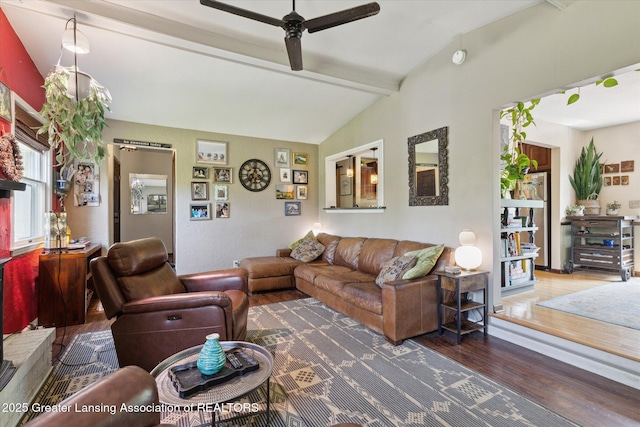 7050 E Eaton Hwy, Sunfield, MI 48890 - living area with wood finished floors and ceiling fan