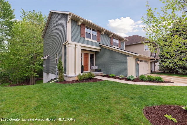 16851 Meadowbrook Dr, Haslett, MI 48840 - view of front of house featuring concrete driveway and a front lawn
