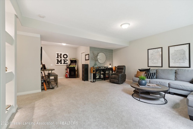 16851 Meadowbrook Dr, Haslett, MI 48840 - carpeted living room featuring baseboards