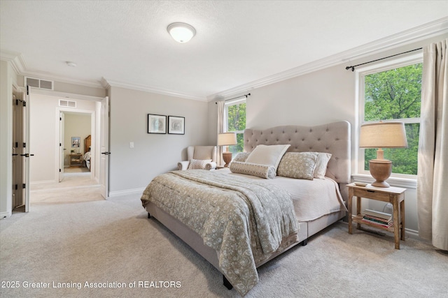 16851 Meadowbrook Dr, Haslett, MI 48840 - bedroom featuring crown molding, carpet, and baseboards