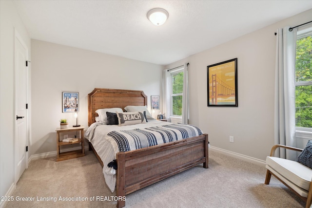 16851 Meadowbrook Dr, Haslett, MI 48840 - bedroom featuring light colored carpet, baseboards, and multiple windows