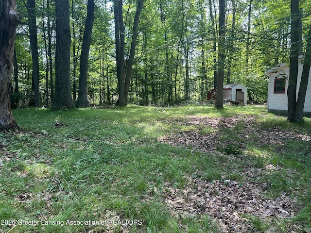 1364 James St, Harrison, MI 48625 - view of yard with a forest view