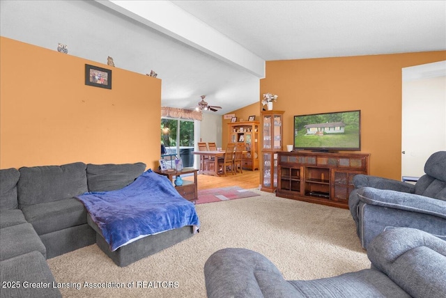 8279 Tyrrell Rd, Laingsburg, MI 48848 - living area with a ceiling fan and carpet