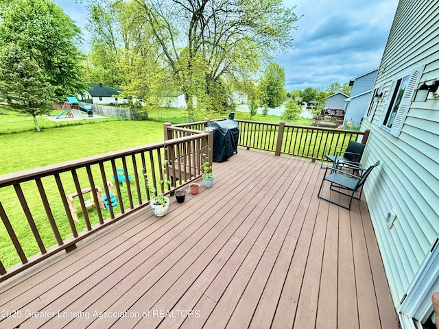 405 N Iris Ln, Laingsburg, MI 48848 - deck featuring grilling area