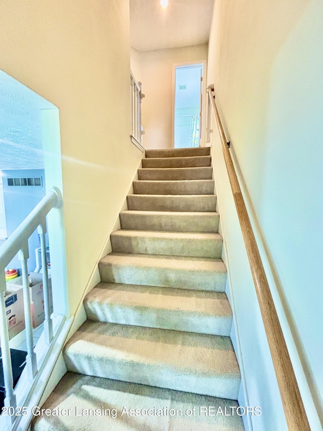 405 N Iris Ln, Laingsburg, MI 48848 - stairs featuring carpet