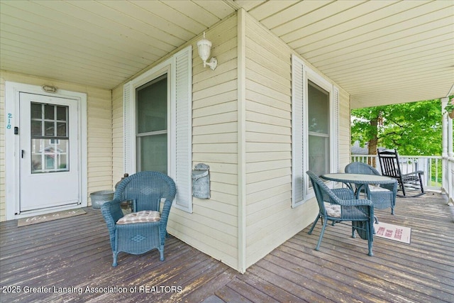 218 Russell St, Grand Ledge, MI 48837 - view of wooden porch