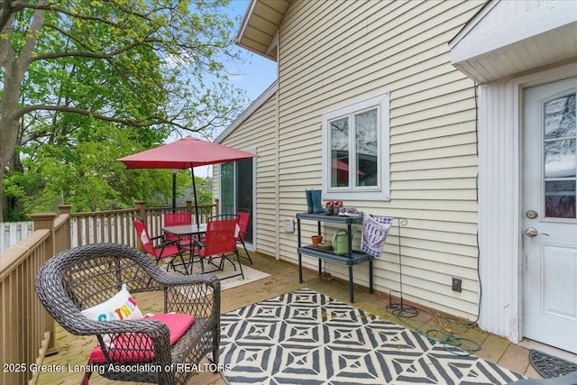 218 Russell St, Grand Ledge, MI 48837 - deck with outdoor dining space